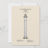 St. Martin Island Lighthouse - Michigan - SBD Dankeskarte (Vorderseite)