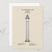 St. Martin Island Lighthouse - Michigan - SBD Dankeskarte (Vorne/Hinten)