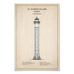 St. Martin Island Lighthouse - Michigan - SBD Fotodruck
