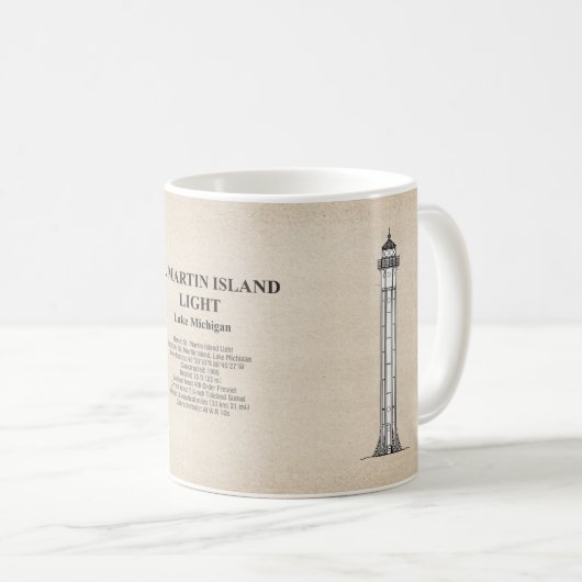 St. Martin Island Lighthouse - Michigan - SBD Kaffeetasse (VorderseiteRechts)
