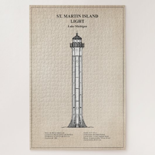 St. Martin Island Lighthouse - Michigan - SBD Puzzle (Vertikal)