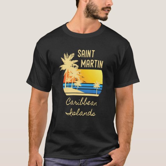 St. Martin Sunset Original Caribbean Islands Beach T-Shirt (Vorderseite)