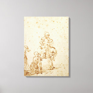 St. Martin und der Beggar (Stift & Tinte auf Papie Leinwanddruck