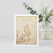 St. Martin und der Beggar (Stift & Tinte auf Papie Postkarte (Stehend Vorderseite)