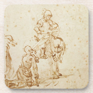 St Martin und der Bettler (Stift u. Tinte auf Untersetzer