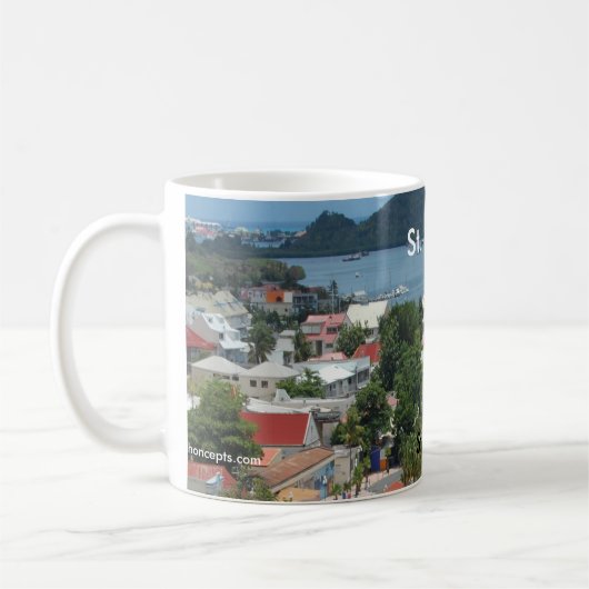 St. Martin und Marigot Bay Foto Kaffeetasse (Links)