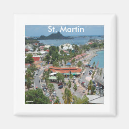 St. Martin und Marigot Bay Foto Magnet