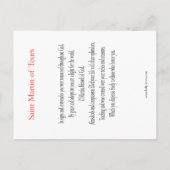 St. Martin von Tours Prayer Card Postkarte (Rückseite)