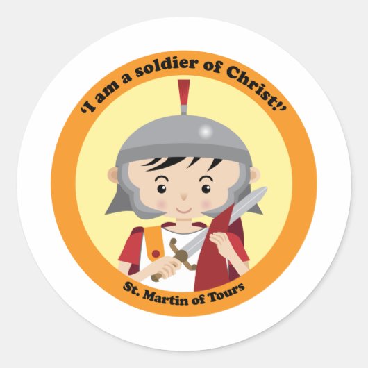 St. Martin von Tours Runder Aufkleber (Vorderseite)