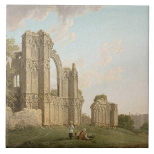St Mary Abtei, York, c.1778 (Öl auf Leinwand) Fliese