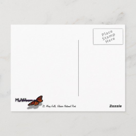 St. Mary Falls I im Glacier National Park Postkarte (Rückseite)