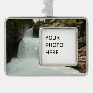 St. Mary Falls I im Glacier National Park Rahmen-Ornament Silber