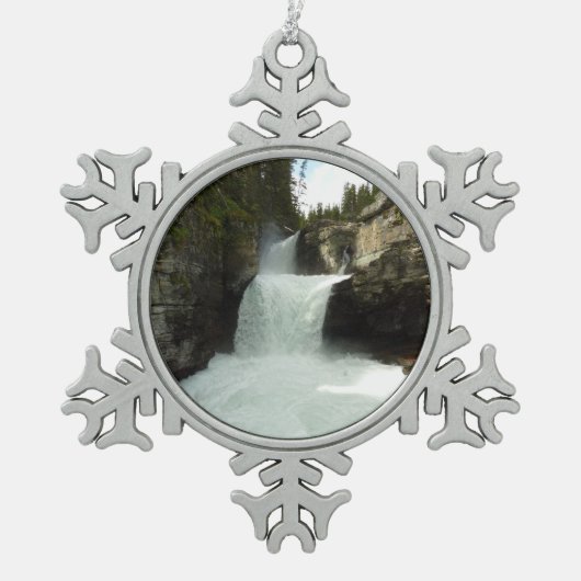 St. Mary Falls I im Glacier National Park Schneeflocken Zinn-Ornament (Vorderseite)