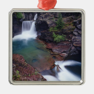 St Mary Falls im Glacier National Park in Ornament Aus Metall