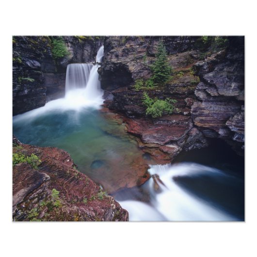 St Mary Falls in Glacier National Park Fotodruck (Vorne)