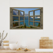 St. Mary Lake durch ein offenes Fenster Poster (Küche)
