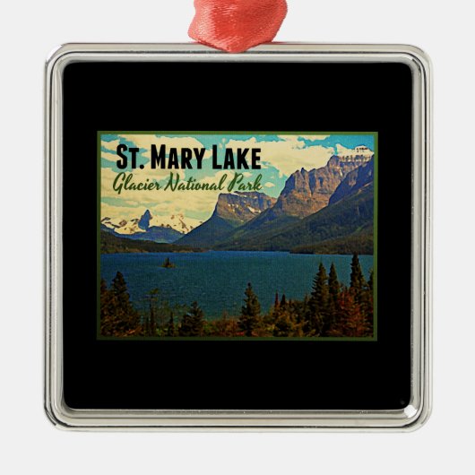 St. Mary Lake Glacier NP Ornament Aus Metall (Vorne)