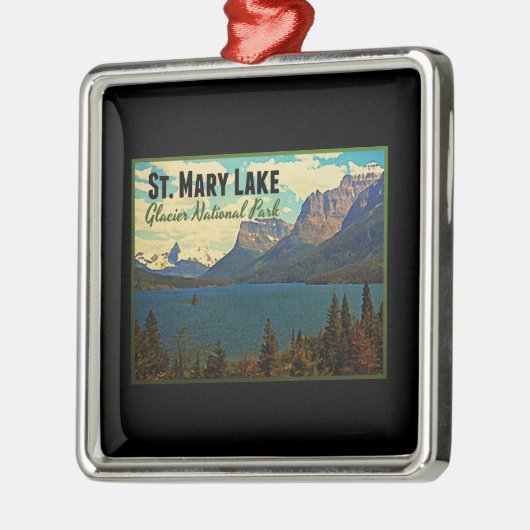 St. Mary Lake Glacier NP Ornament Aus Metall (Links)