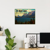 St. Mary Lake Glacier NP Poster (Heimbüro)