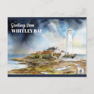 St Mary Lighthouse in Whitley Bay Postkarte