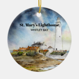 St. Mary Lighthouse Whitley Bay Newcastle upon Tyn Keramik Ornament