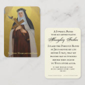 St. Mary Magdalene De Pazzi Katholisches Heiliges Platzkarte (Vorne/Hinten)