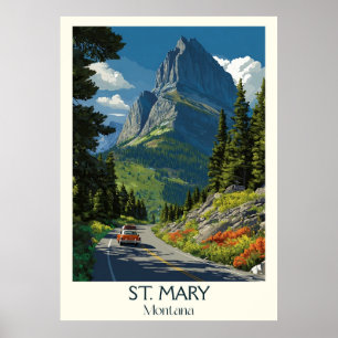 St. Mary Montana Vintager Gletscher Poster