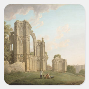 St. Mary's Abbey, York, c.1778 (Öl auf Leinwand) Quadratischer Aufkleber