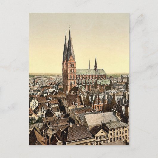 St. Mary's, aus St. Peter's Clock Tower, Lubeck, Postkarte (Vorderseite)
