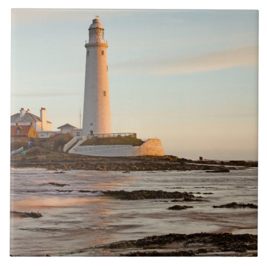 St Mary's Lighthouse England Tile/Trivet Fliese (Vorderseite)