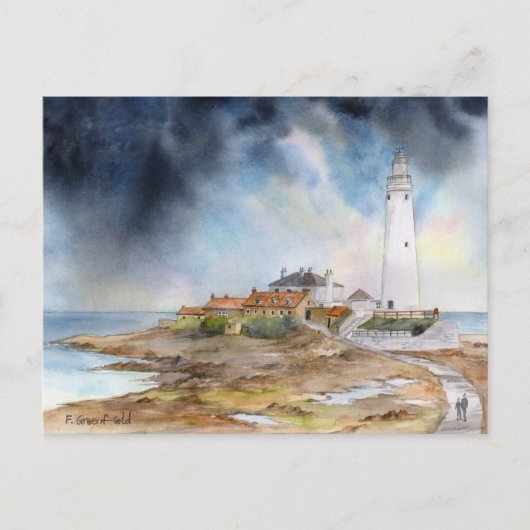 St Marys Lighthouse Whitley Bay Postkarte (Vorderseite)