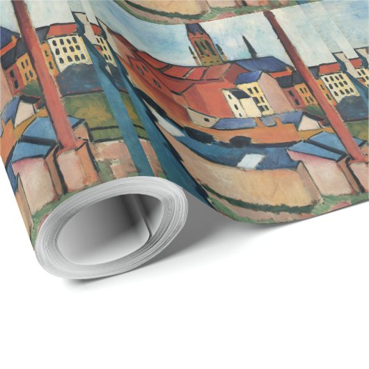 St. Marys mit Häusern und Kamin von August Macke Geschenkpapier (Rolleneckpunkt)