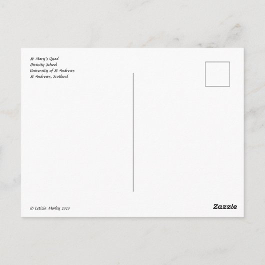 St. Mary's Quad University of St. Andrews Scotland Postkarte (Rückseite)