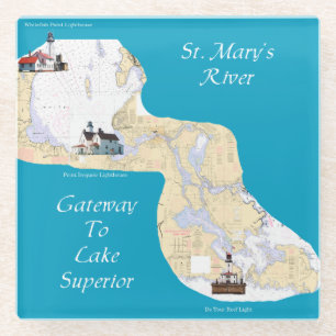 St. Mary's River Gateway zum Lake Superior Unterse Glasuntersetzer