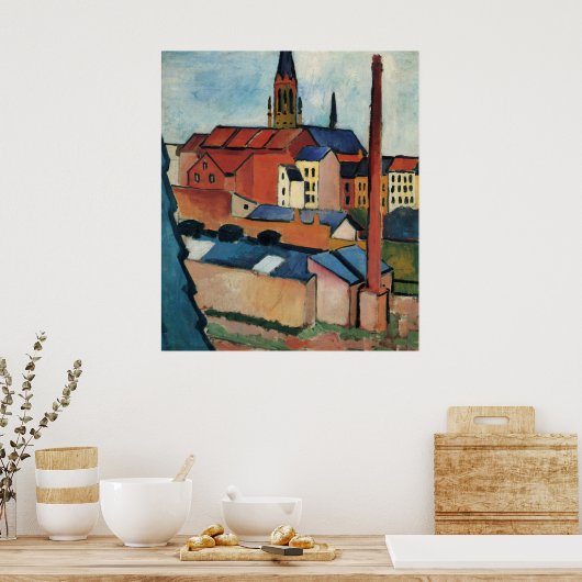 St. Marys with Houses and chimney by August Macke Poster (Küche)