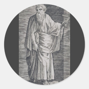 St. Matthäus der Evangelist - Kunstreproduktion Runder Aufkleber