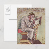 St. Matthew, aus den Ebbo-Evangelien Postkarte (Vorne/Hinten)