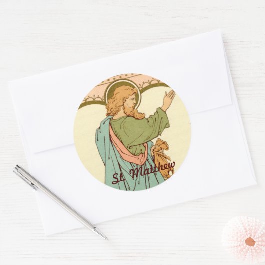 St. Matthew der Apostel (RLS 10) Runder Aufkleber (Umschlag)