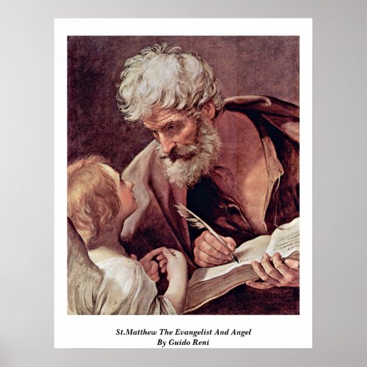 St. Matthew Der Evangelist und Engel von Guido Ren Poster (Vorne)