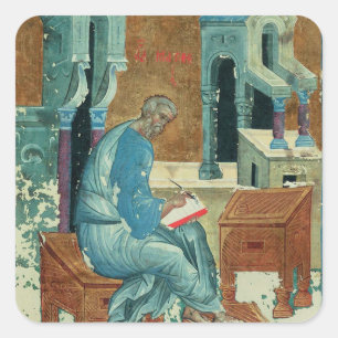 St. Matthew der Evangelist von Andrei Rublev Quadratischer Aufkleber