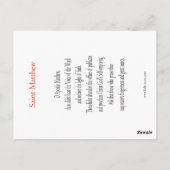 St. Matthew Praetkarte Postkarte (Rückseite)