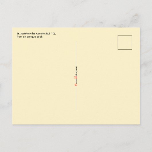 St. Matthew the Apostle (RLS 10) Postkarte (Rückseite)