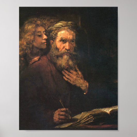 St. Matthew und der Engel von Rembrandt Poster (Vorne)