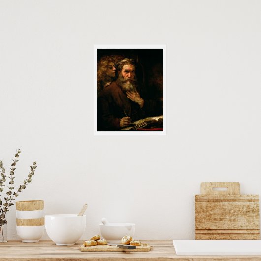 St. Matthew und The Angel, 1655-60 (Öl auf Leinwan Poster (Küche)