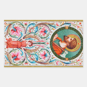 St. Matthias der Apostel (JMAS 09) Rechteckiger Aufkleber
