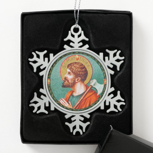 St. Matthias the Apostle (JMAS 09) Schneeflocken Zinn-Ornament (Box)