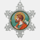 St. Matthias the Apostle (JMAS 09) Schneeflocken Zinn-Ornament (Vorderseite)