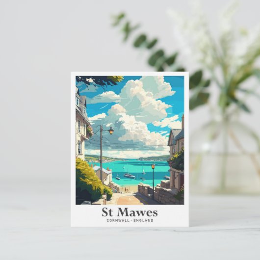 St Mawes Cornwall England Reisevorführung Postkarte (Stehend Vorderseite)