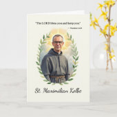St. Maximilian Kolbe, Gottes Frieden und Segnungen Karte (Gelbe Blume)