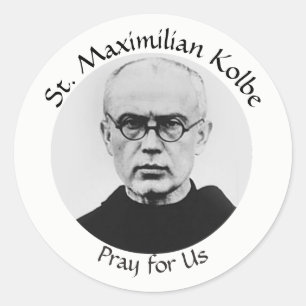 St. Maximilian Kolbe Katholischer Märtyrer Runder Aufkleber